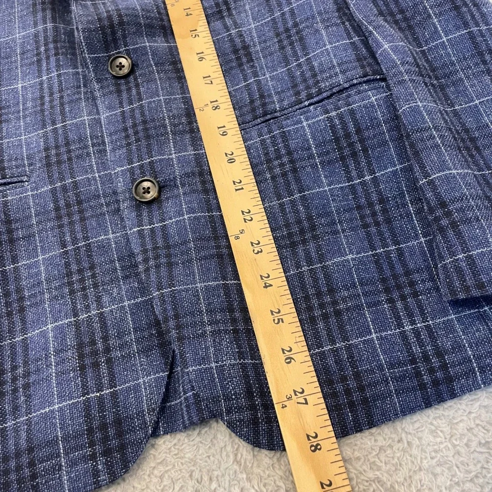 Bonobos Jetsetter Wool Linen Blazer Mens‎ 38S Glen Plaid Slim Fit Unconstructed